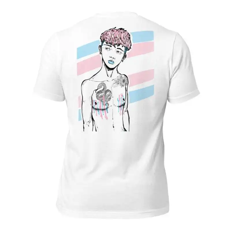 🌈 Affirme ta fierté. Porte ton histoire. T-shirt Beyoutifull – Fierté Trans | Design Manga Homme Trans